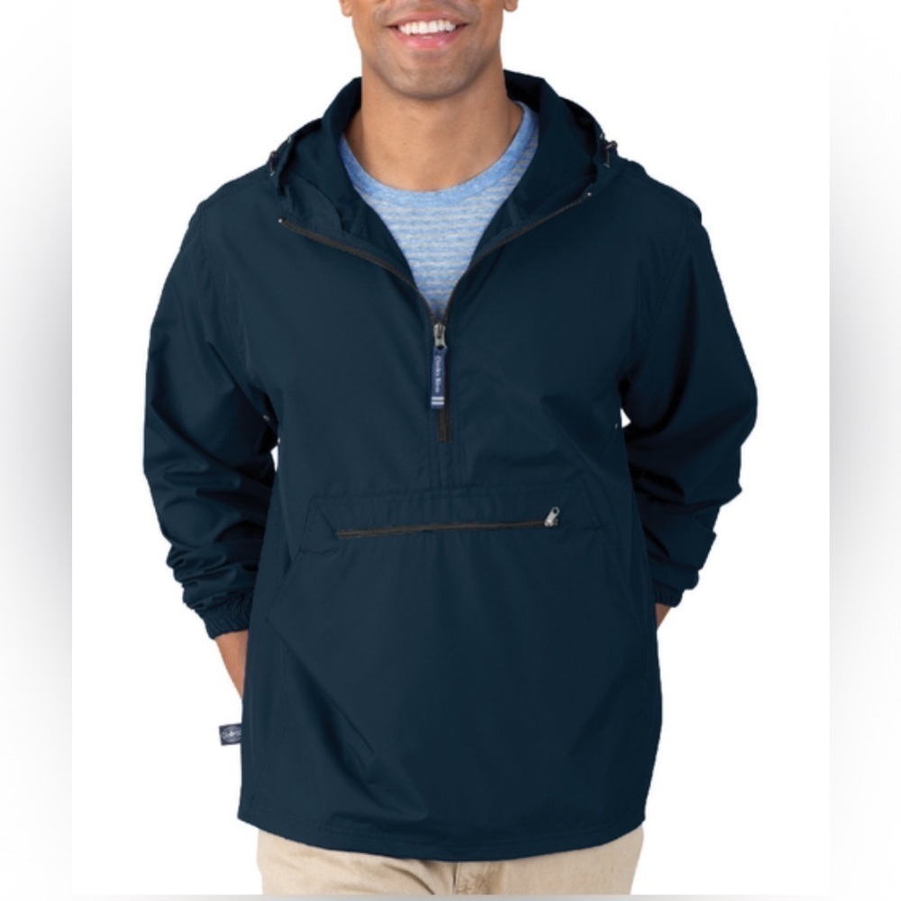 Charles River Apparel Unisex Navy Blue Wind Breaker Pack-n-Go Pullover